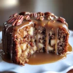Apple Pecan Cake With Caramel Glaze