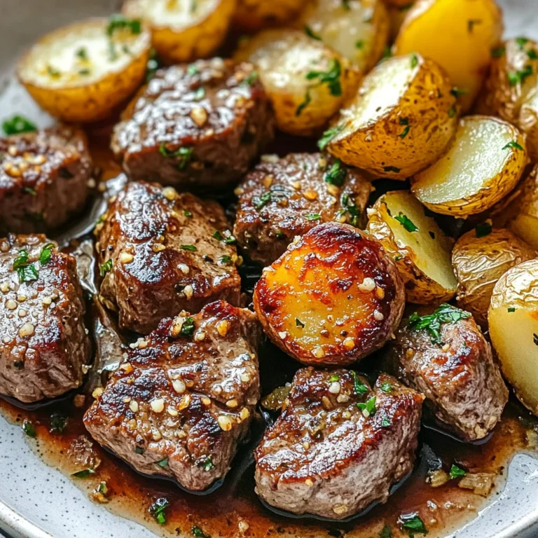 Garlic Steak Bites and Potatoes