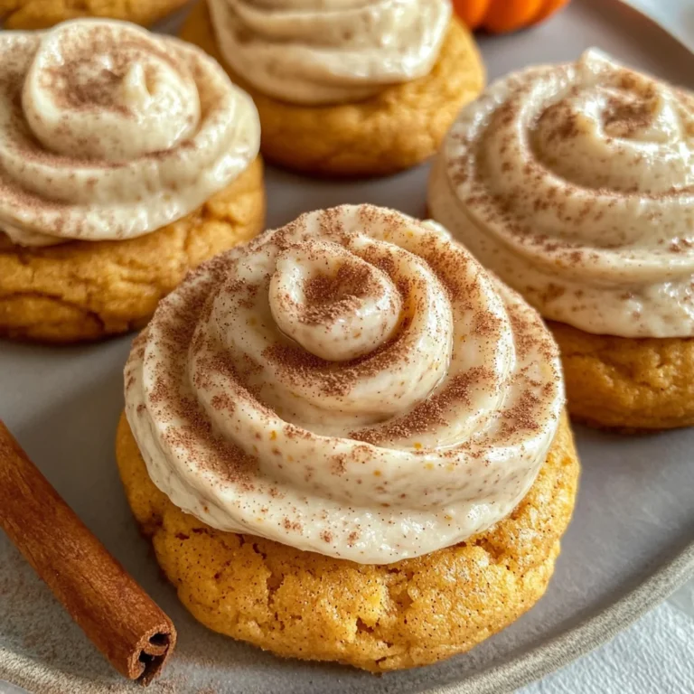 Soft Pumpkin Cookies with Cinnamon Frosting