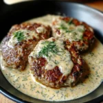 chicken hamburger Steaks in Creamy Dill Sauce