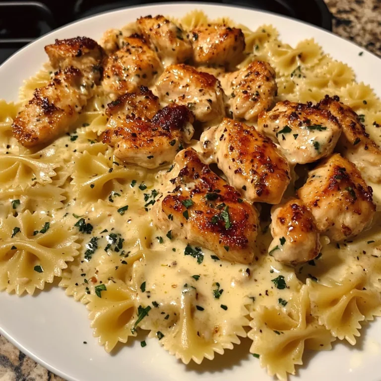 Cheesy Garlic Chicken Bowtie Pasta Recipe