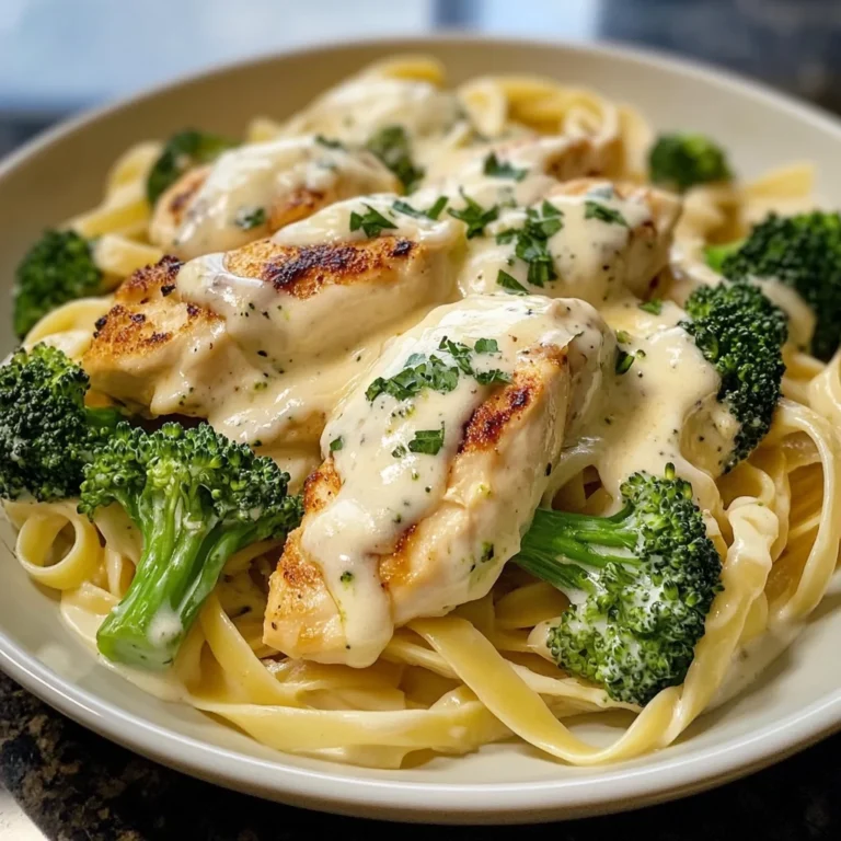 Creamy Chicken Alfredo with Broccoli & Fettuccine