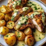 Creamy Garlic Herb Chicken with Golden Potatoes