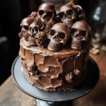 High Altitude Ginger Chocolate Skull Cake for Halloween