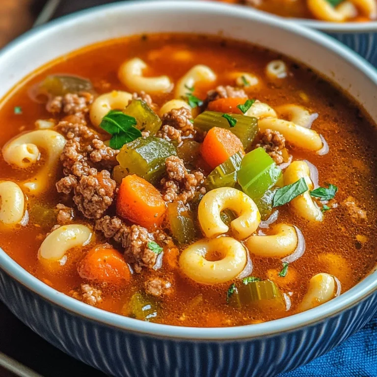 One Pot Beef and Tomato Macaroni Soup