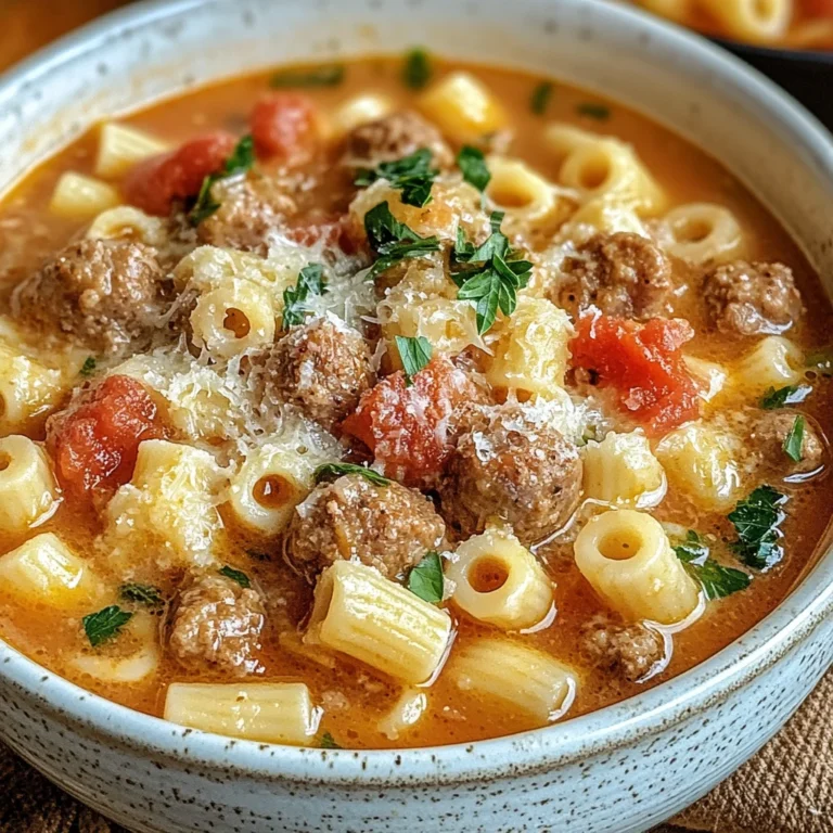 Parmesan Italian Sausage Ditalini Soup