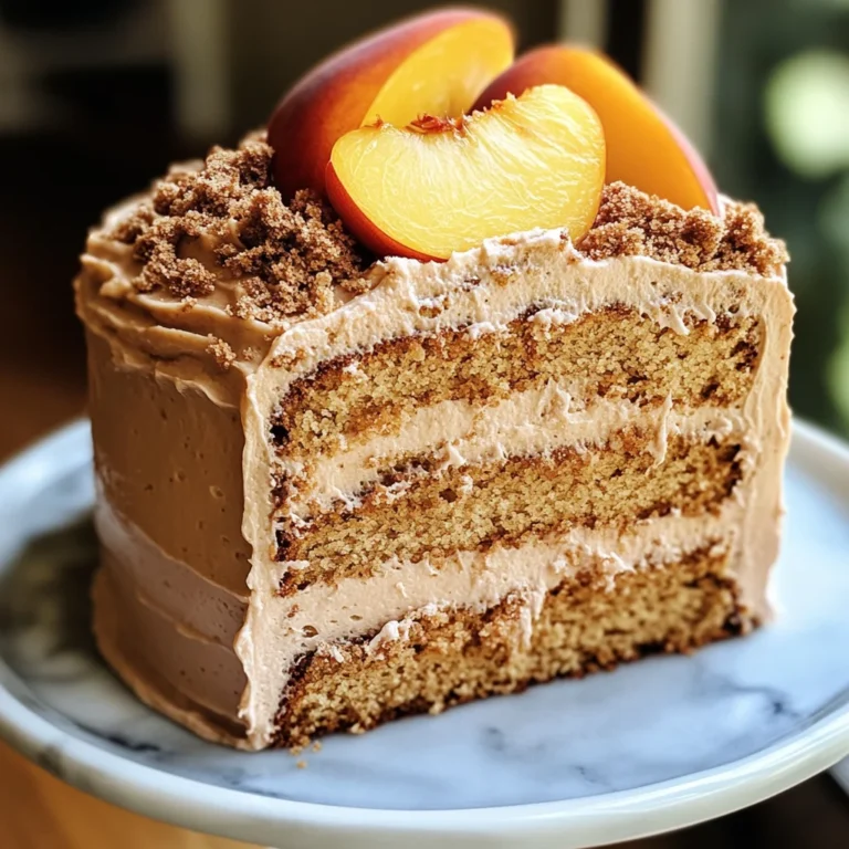Peach Cake with Brown Sugar Frosting