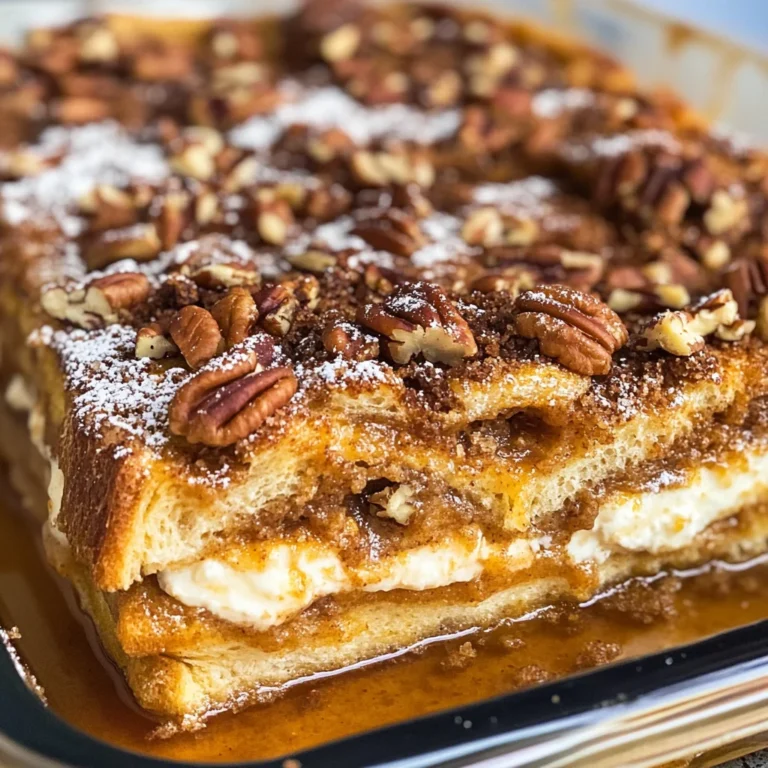 Pumpkin French Toast Bake with Cream Cheese Filling