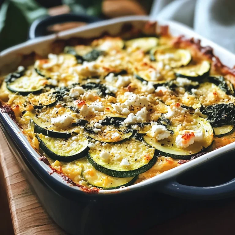 Zucchini Spinach and Feta Casserole