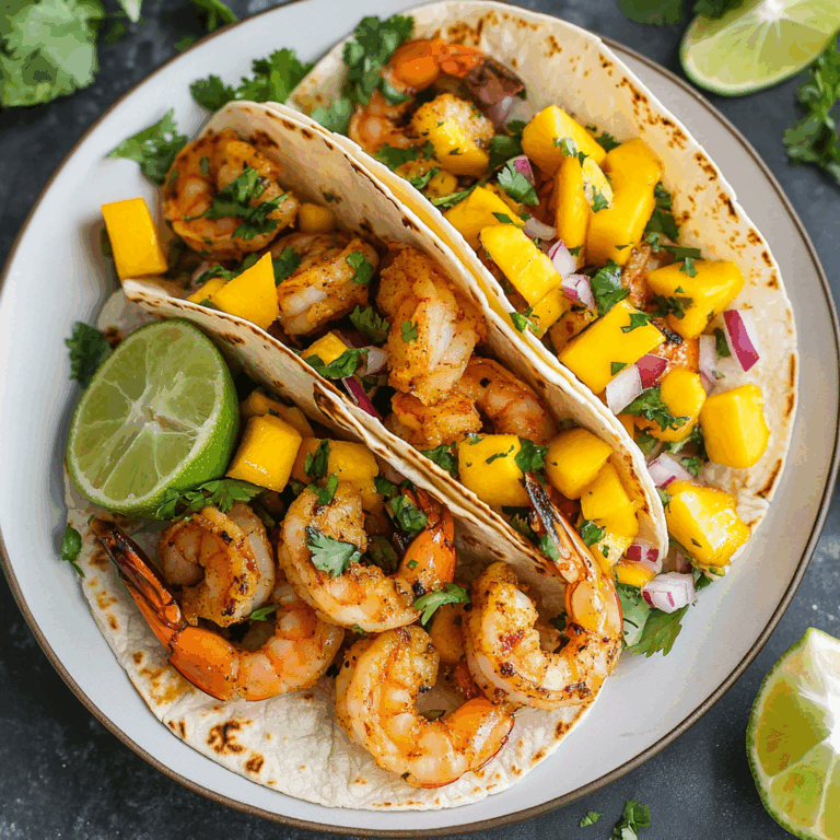 Spicy Shrimp Tacos with Mango Salsa