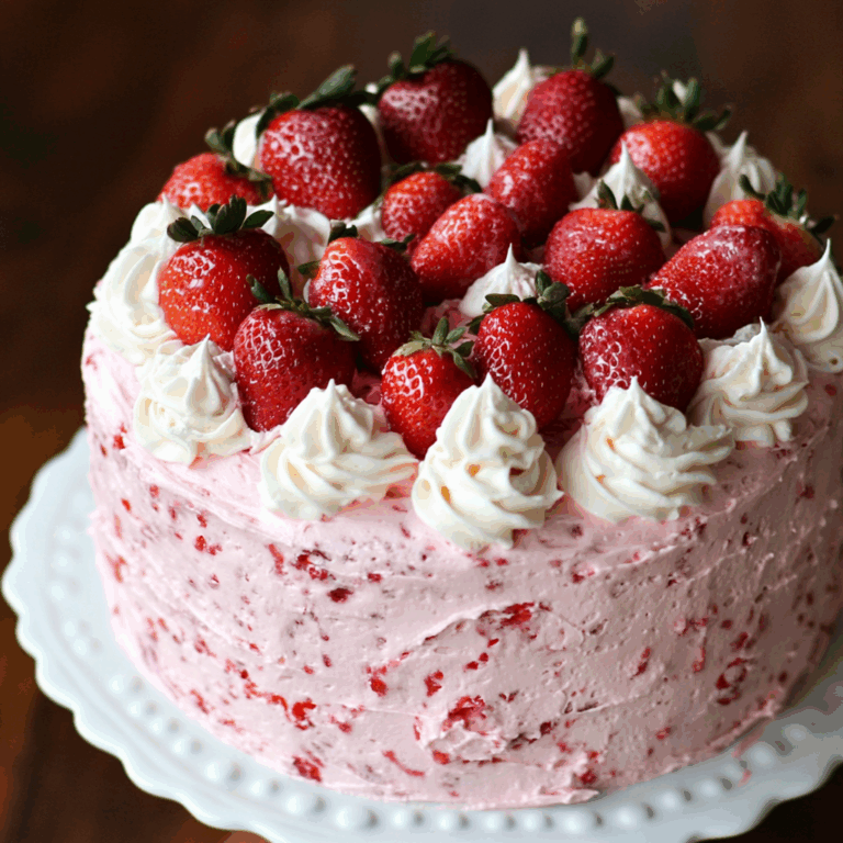 Strawberry Cake with Whipped Cream Cheese Frosting