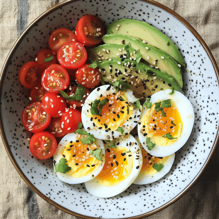 Avocado & Soft-Boiled Egg Bowl with Cherry Tomatoes & Sesame