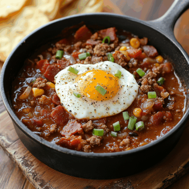 Breakfast Chili and Eggs