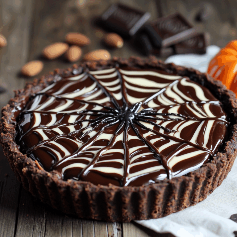 Halloween Chocolate Spiderweb Tart