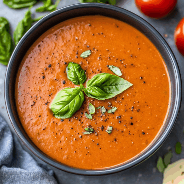 Homemade Roasted Tomato Basil Soup