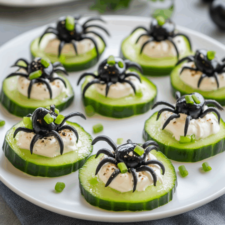 Keto Spider Cucumber Appetizer Bites