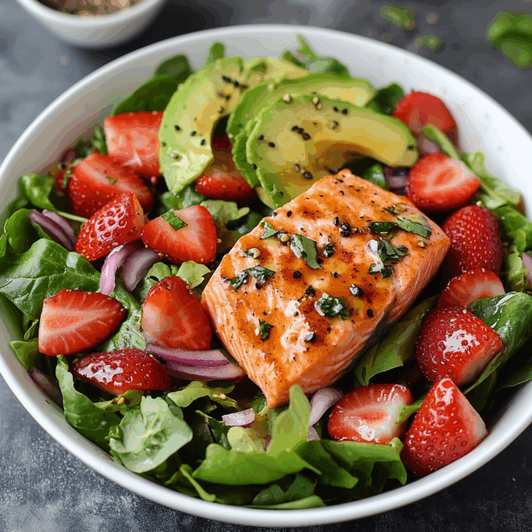 Strawberry Avocado Salmon Salad