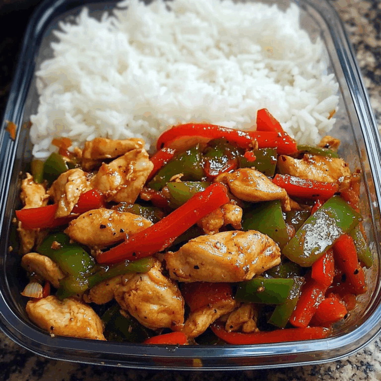 Spicy Chicken & Bell Pepper Stir-Fry with Rice