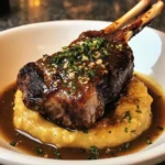 Braised Lamb Shank with Velvety Roasted Garlic Puree
