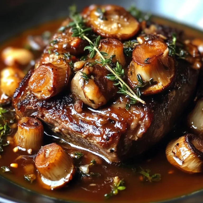 Braised Lamb Shoulder with Lions Mane Mushrooms and Thyme