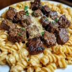 Cajun Steak Tips with Cheesy Parmesan Twisted Pasta