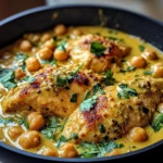 Coconut Chicken & Chickpea Curry with Garlic Naan