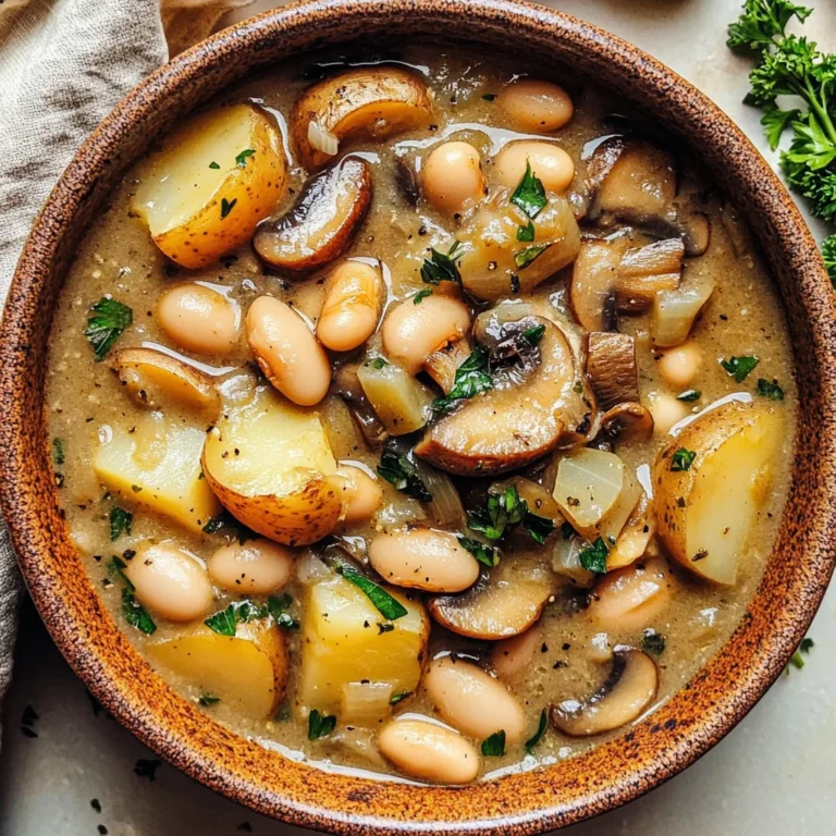 Cozy White Bean Mushroom Stew (Vegan)