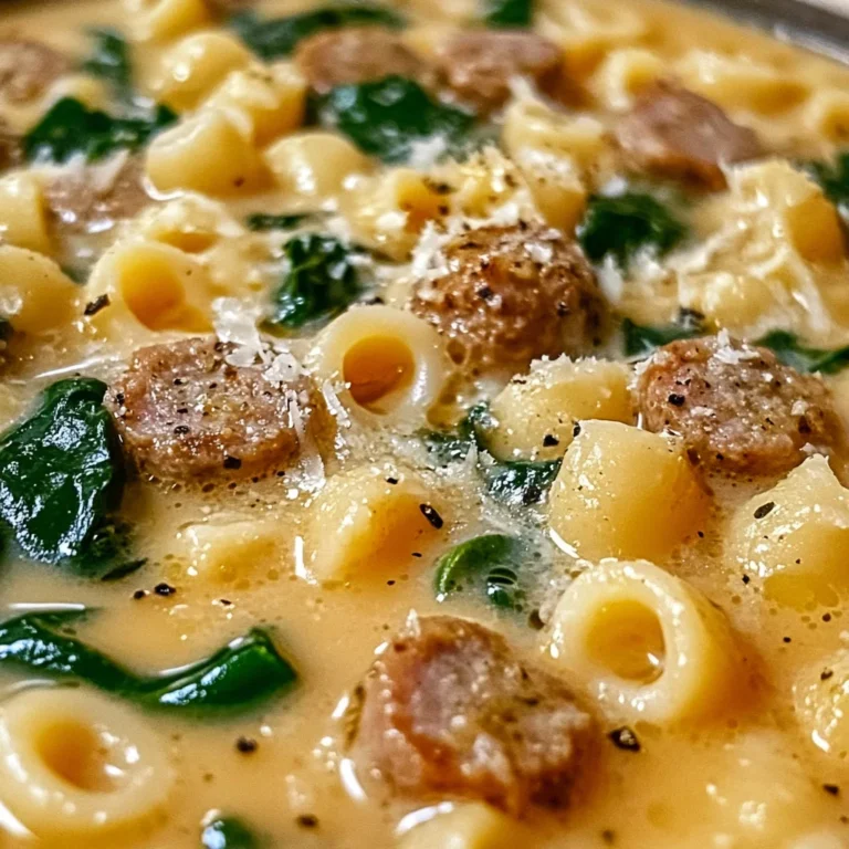 Creamy Parmesan Italian Sausage Ditalini Soup