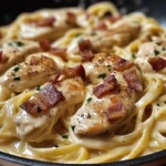 Creamy Skillet Chicken Carbonara with Bacon