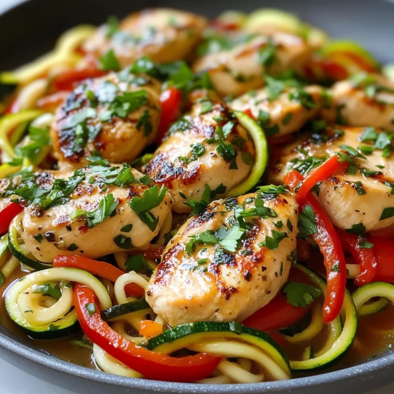 Garlic Chicken Zucchini Noodles