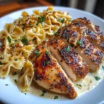 Garlic Chicken with Cheesy Bowtie Alfredo