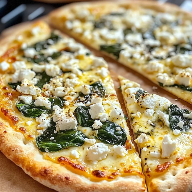 Greek Roasted Garlic Spinach White Pizza
