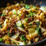 Mongolian-Style Ground Beef Stir-Fry with Crispy Cabbage
