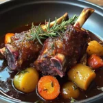 Red Wine-Braised Lamb Shanks with Rosemary & Root Vegetables