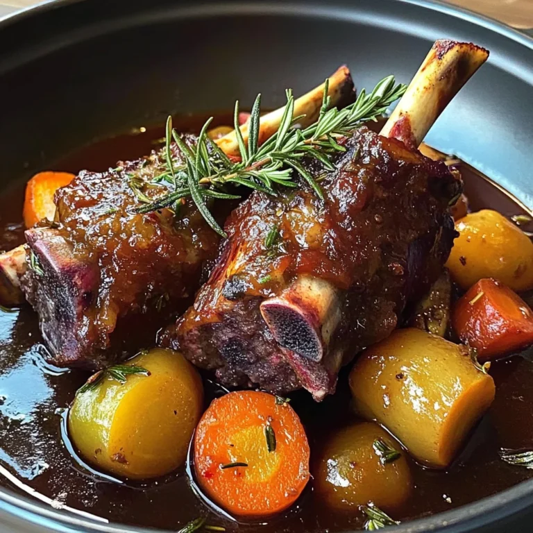 Red Wine-Braised Lamb Shanks with Rosemary & Root Vegetables