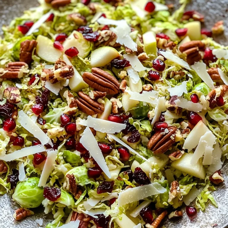 Shaved Brussels Sprout Salad with Pomegranate and Candied Pecans