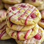 White Chocolate Lemon Raspberry Cookies - Delicious Recipe