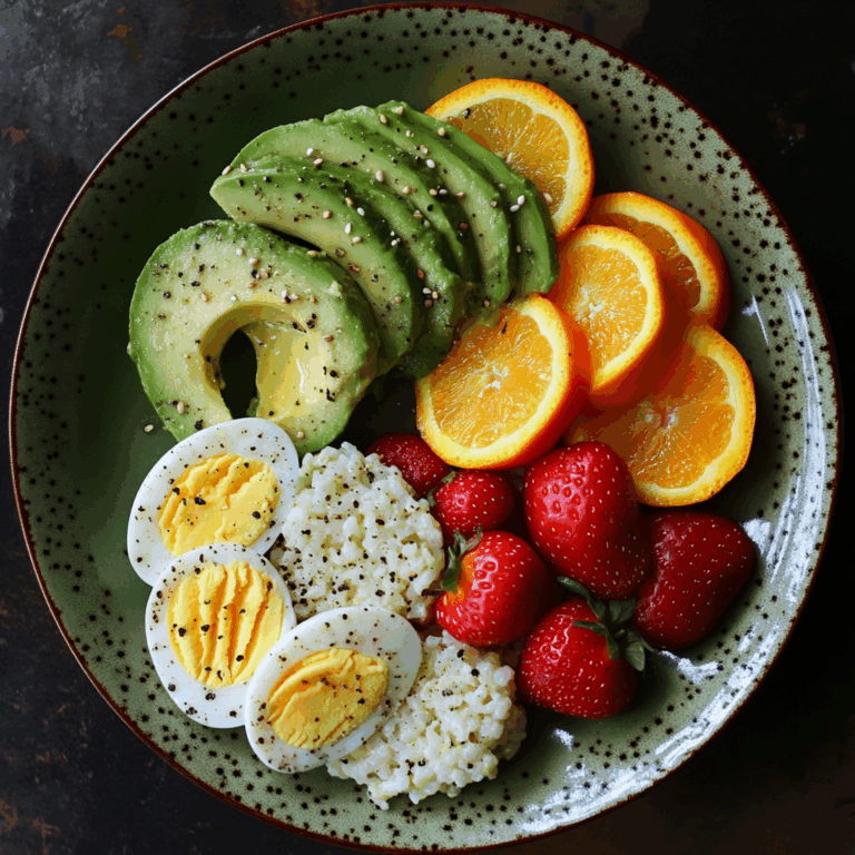 Avocado Rice Cake & Fruit Power Plate