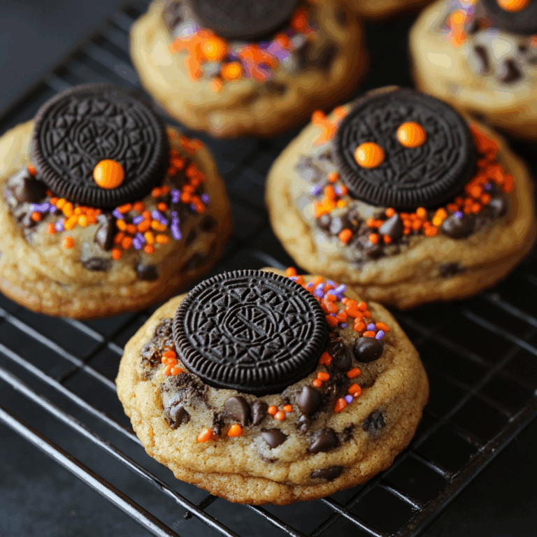 Halloween Oreo stuffed chocolate chip cookies