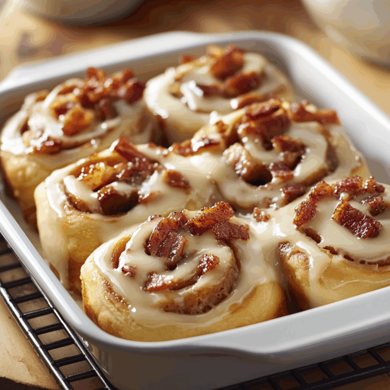 Indulge in Maple Turkey Bacon Cinnamon Rolls for a Sweet Treat!