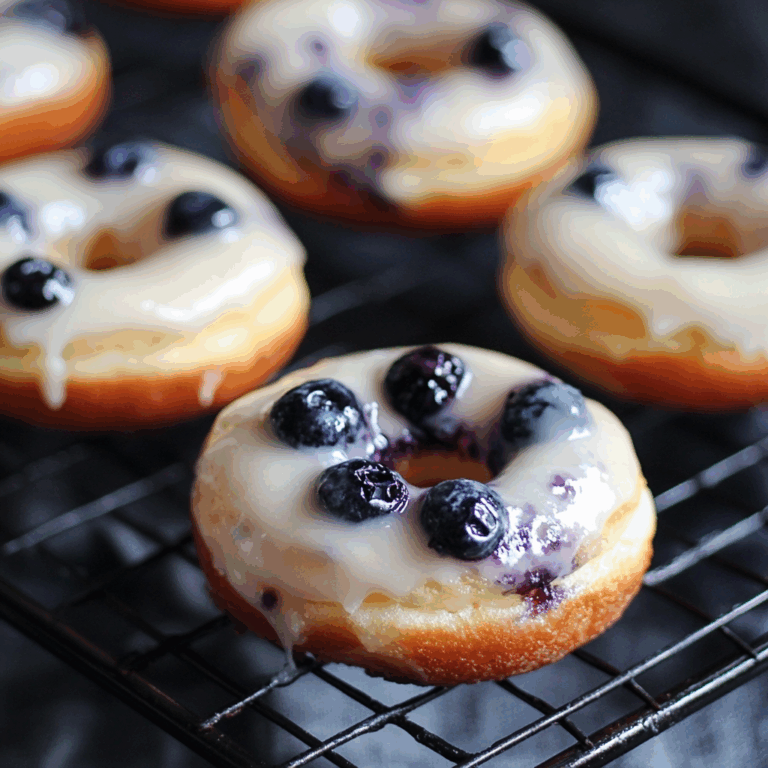 Baked Lemon Blueberry Doughnuts