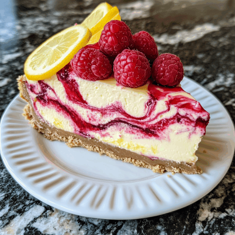 Luscious Lemon Raspberry Swirl Cheesecake