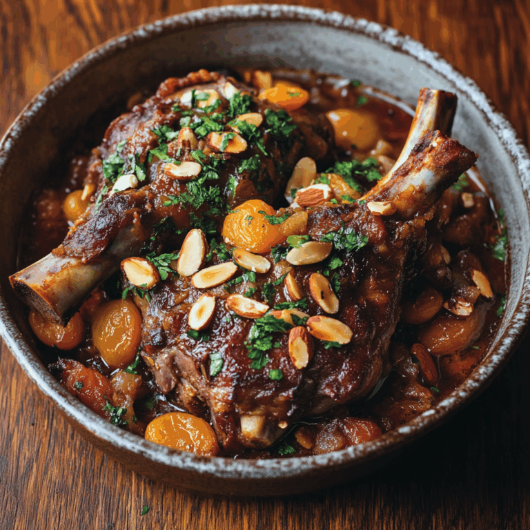 Moroccan Lamb Shoulder with Apricots and Almonds