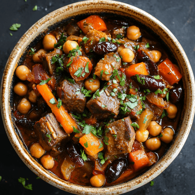 Moroccan Lamb Tagine with Prunes, Chickpeas & Spiced Vegetables