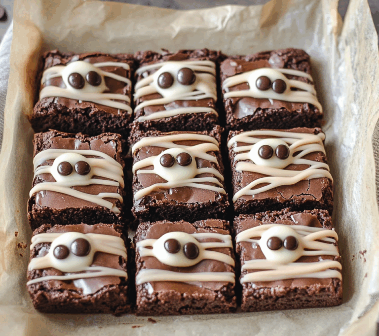 spooky mummy brownies