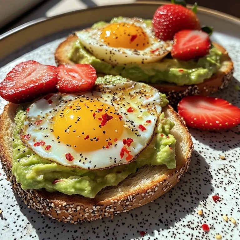 Avocado Egg Toast with Fresh Strawberries