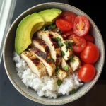 Chicken & Avocado Rice Bowl with Cherry Tomatoes