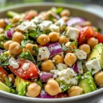 Chickpea Feta Avocado Salad