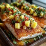 Coconut Crusted Salmon with Pineapple Salsa