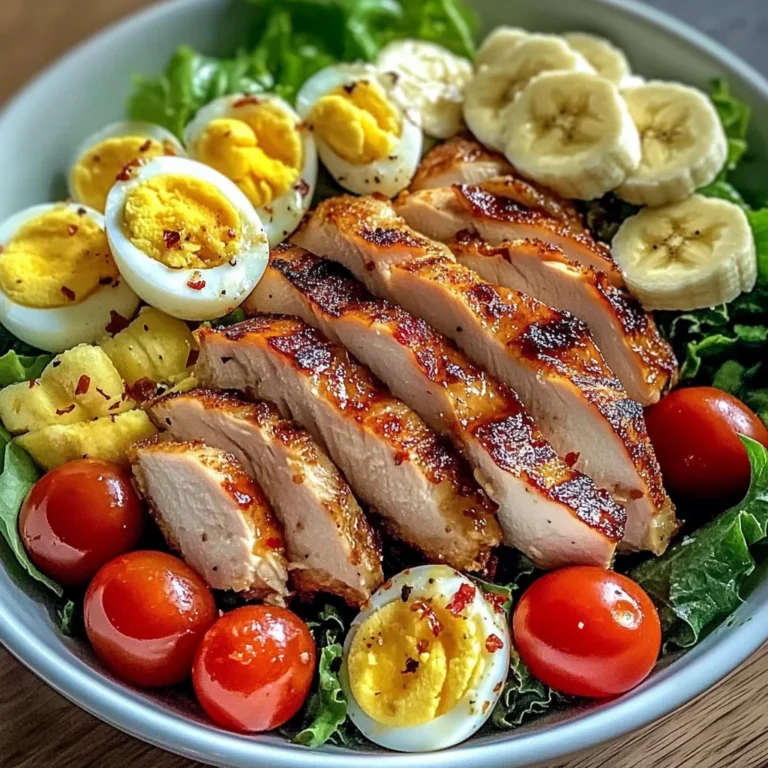 Crispy Chicken & Egg Salad Bowl with Fresh Banana & Greens